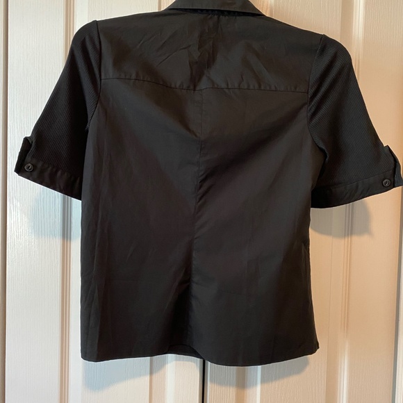 NWT Rag & Bone Black Ribbed Mix Media Polo - Picture 2 of 7